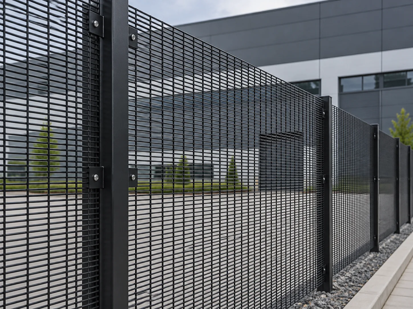 Illustration of 358 anti-climb mesh perimeter fencing